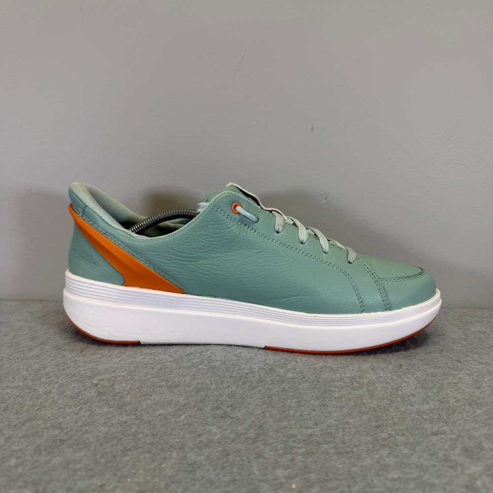 Kizik Athens Womens Shoes Size 11 Mint Green Orange Hands Free Leather Sneakers - Picture 6 of 10